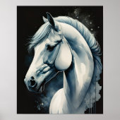 Poster Aquarelle Peinture de cheval (Devant)