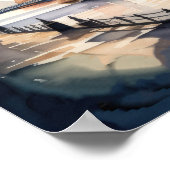 Poster Aquarelle Peinture de Cityscape Londres Angleterre (Coin)