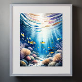 Poster Aquarelle Peinture de Coral Reef II