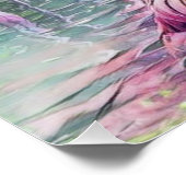 Poster Aquarelle Peinture de Flamants roses roses dans l' (Coin)