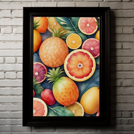 Poster Aquarelle Peinture de fruits secs IV