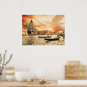 Poster Aquarelle Peinture de Grand Canal, Venise (Cuisine)