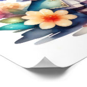 Poster Aquarelle Peinture de Kawaii Chibi 2 Female II (Coin)