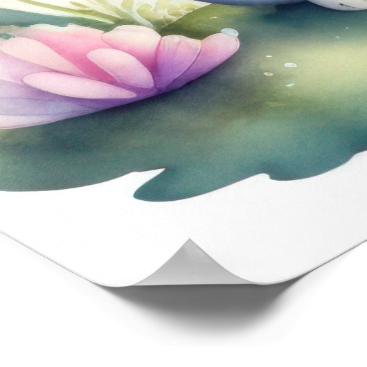 Poster Aquarelle Peinture de Kawaii Chibi Créature II (Coin)