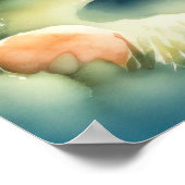 Poster Aquarelle Peinture de Kawaii Chibi Créature III (Coin)