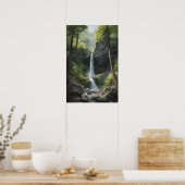 Poster Aquarelle peinture de la cascade Nature (Cuisine)