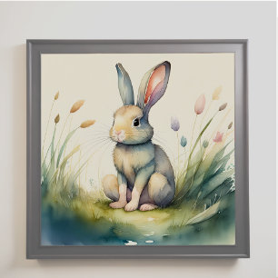 Poster Aquarelle Peinture de lapin lapin 1:1
