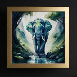 Poster Aquarelle Peinture de l'éléphant 1:1