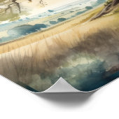 Poster Aquarelle Peinture de l'immense vieux chêne (Coin)