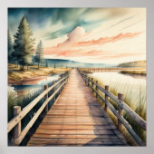 Poster Aquarelle Peinture de Marsh Boardwalk (Devant)