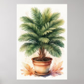 Poster Aquarelle Peinture de palmier en pot (Devant)