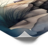 Poster Aquarelle Peinture de Peacock 1:1 (Coin)