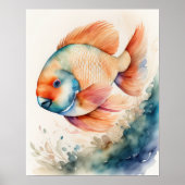 Poster Aquarelle Peinture de perroquet (Devant)