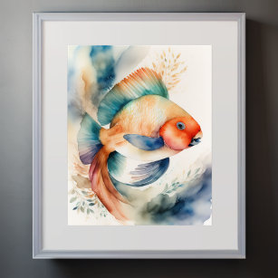 Poster Aquarelle Peinture de perroquets II