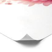 Poster Aquarelle Peinture de pivoines roses (Coin)