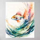 Poster Aquarelle Peinture de poisson (Devant)