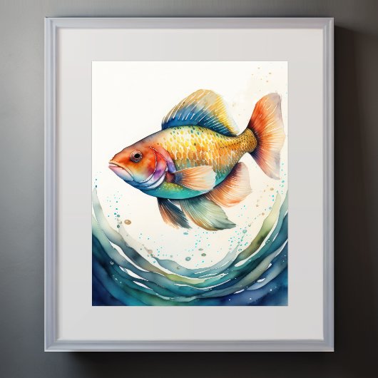 Poster Aquarelle Peinture de poisson