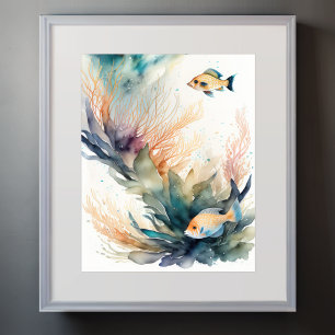 Poster Aquarelle Peinture de poisson