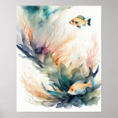 Poster Aquarelle Peinture de poisson (Devant)