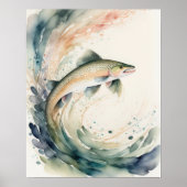 Poster Aquarelle Peinture de poisson Splash II (Devant)