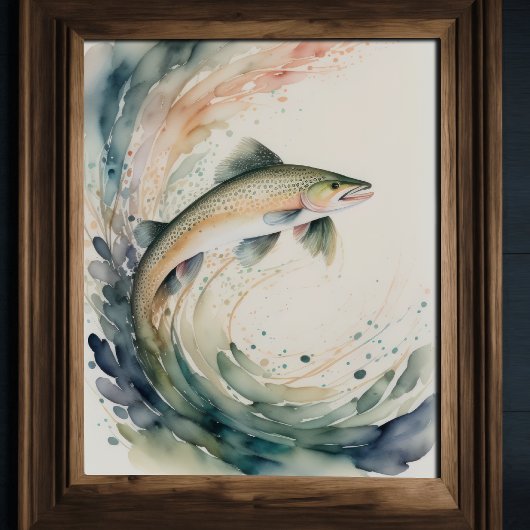 Poster Aquarelle Peinture de poisson Splash II