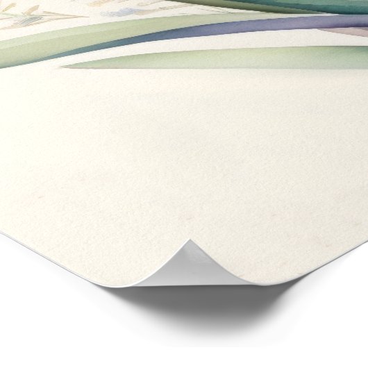 Poster Aquarelle Peinture de pourpre Iris (Coin)