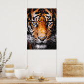Poster Aquarelle Peinture de Tiger Head (Cuisine)