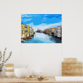 Poster Aquarelle Peinture de Venise, Italie (Cuisine)