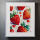 Poster Aquarelle Peinture des fraises II