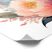 Poster Aquarelle Peinture des pivoines (Coin)