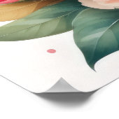 Poster Aquarelle Peinture des pivoines VI (Coin)