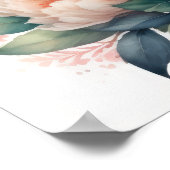 Poster Aquarelle Peinture des pivoines VII (Coin)