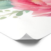 Poster Aquarelle Peinture des pivoines VIII (Coin)