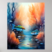 Poster Aquarelle Peinture des Plantes de poisson (Devant)