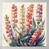 Poster Aquarelle Peinture des Snapdragons (Devant)