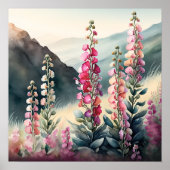 Poster Aquarelle Peinture des Snapdragons (Devant)