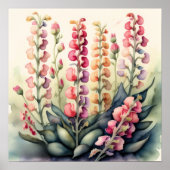 Poster Aquarelle Peinture des Snapdragons (Devant)
