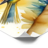 Poster Aquarelle Peinture d'Oiseau Jaune 1:1 (Coin)