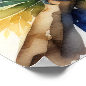 Poster Aquarelle Peinture d'oiseaux jaunes 5:4 (Coin)