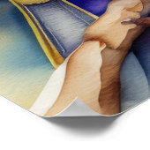 Poster Aquarelle Peinture d'oiseaux jaunes 5:4 (Coin)