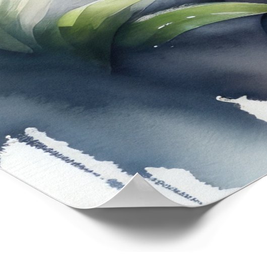 Poster Aquarelle Peinture d'un bébé gorille 5:4 (Coin)