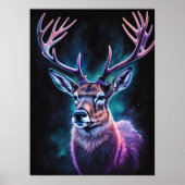 Poster Aquarelle Peinture d'un cerf 3:4 (Devant)