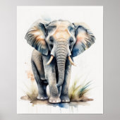 Poster Aquarelle Peinture d'un éléphant 5:4 (Devant)