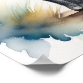 Poster Aquarelle Peinture d'un éléphant 5:4 (Coin)