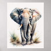Poster Aquarelle Peinture d'un éléphant 5:4 (Devant)