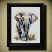 Poster Aquarelle Peinture d'un éléphant 5:4