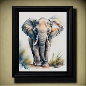 Poster Aquarelle Peinture d'un éléphant 5:4