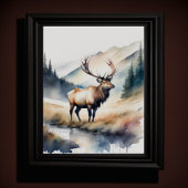 Poster Aquarelle Peinture d'un Elk 5:4