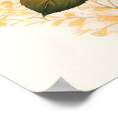 Poster Aquarelle Peinture d'un Rose Jaune (Coin)