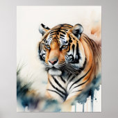 Poster Aquarelle Peinture d'un tigre 5:4 (Devant)